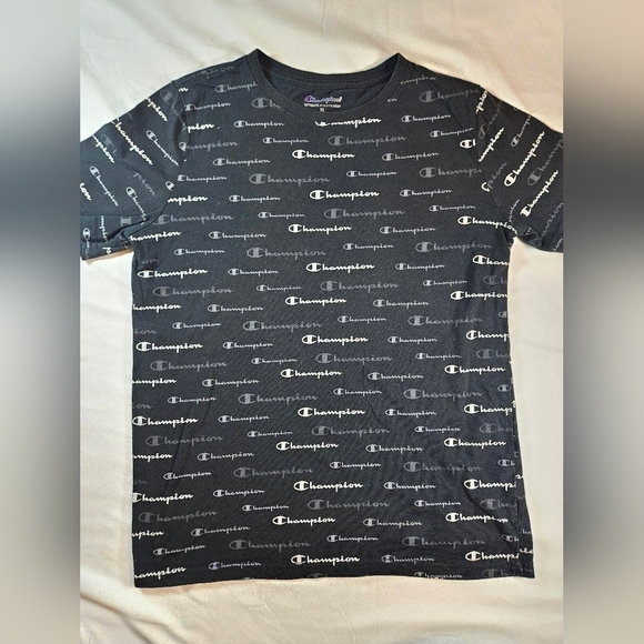 Champion Other - Champion Boys Black White And Gray Champion Insignia Short Sleeve Shirt Size XL